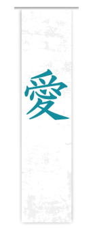 Japan Schiebevorhang modern, Schriftzeichen Motiv, Wandbild, japanisch